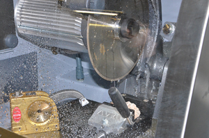 The purpose of the cutting machine is to cut rocks. Rocks are cut to ensure the right core length for rock testing.